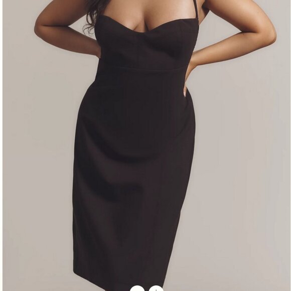 Maeve Dresses & Skirts - Anthropologie Sleeveless Corset Slim Knee-Length Black Dress By Maeve size XL